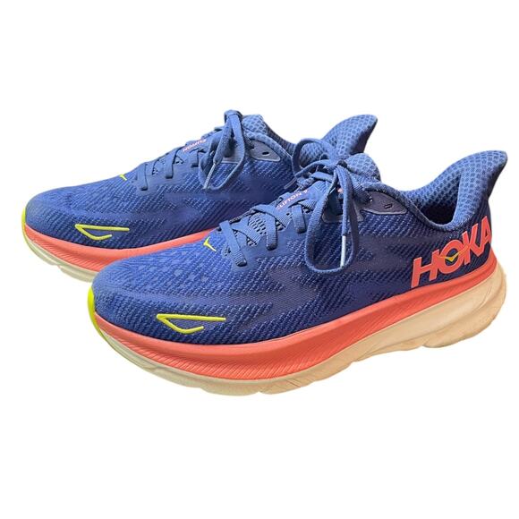 HOKA Clifton 9 Shoes Evening Sky Coral Women’s 9 B Running Walking Comfort - Picture 8 of 13